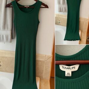 Sugarlips Emerald Ribbed Dress